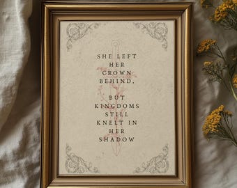 Gothic Romantik Zitat Poster | Dark Academia Wall Art (Digitaler Download)