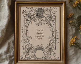 Gothic Romantik Poster: Dark Feminine Shadow Zitat, Dark Academia Dekor (Digitaler Download)