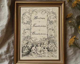 Gothic Romantik Wandbild | Witchy Celestial Printable | Digitaler Download
