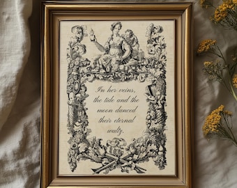 Celestial Witch Quote Print: Moon & Tide Mystic Wall Art (Digital Download))