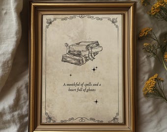 Witchy Romantasy Quote Print: Gothic Book Lover Wall Art (Digital Download)