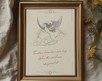 Celestial Romantasy Zitat Poster: Ethereal Angel Gothic Wandbild (Digitaler Download)