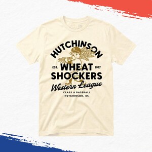 Hutchinson Wheat Shockers Shirt, Kansas Vintage Baseball Tee, Retro Defunct Baseball Team Graphic T-Shirt