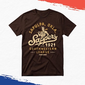 Camiseta de béisbol vintage de los Sapulpa Sappers, camiseta retro del equipo desaparecido de Oklahoma, camiseta gráfica unisex de la Southwestern League.