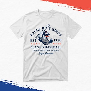 Rayne Rice Birds Vintage Baseball Shirt, Louisiana Retro Defunct Team Tee, Baseball Fan Graphic T-Shirt