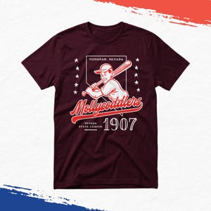 Tonopah Mollycoddlers Vintage Baseball Shirt, Nevada Retro Baseball Tee, Defunct Team Graphic Unisex T-Shirt