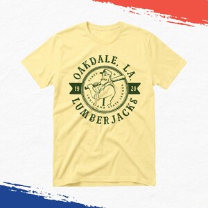 Camiseta de béisbol vintage de los Oakdale Lumberjacks, camiseta retro del equipo de Luisiana, camiseta gráfica de béisbol desaparecida