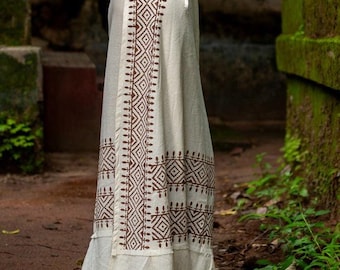 Boho Tribal Wrap Maxi Skirt, Khadi Cotton Beach Festival Bohemian Clothing