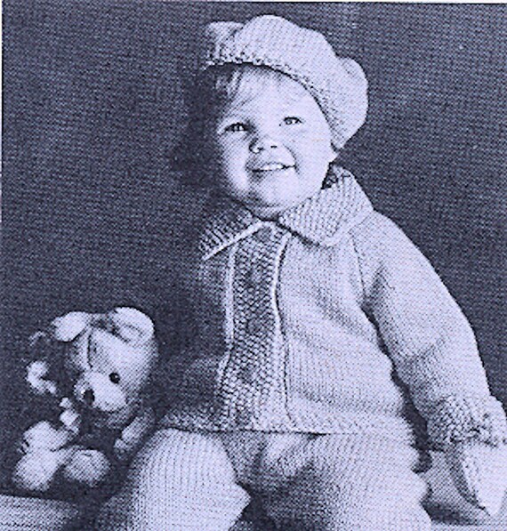 Vintage Toddlers Knitting Pattern Pdf Download Patons Jet 12 Ply Wool Or Washable Acrylic Jacket Cardigan Leggings Mittens And Beret