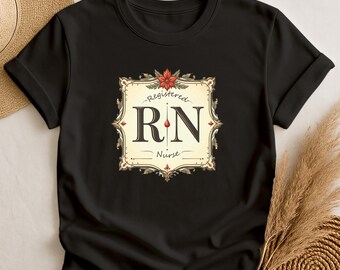 Registered Nurse T-Shirt for Women, Vintage RN Nurse Shirt, Retro Nursing Appreciation Tee Gift, Floral Medical T-Shirt, Healthcare Uniform
