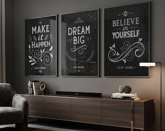 Motivational Quote Art Prints - Modern Minimalist Set (Digital Download)