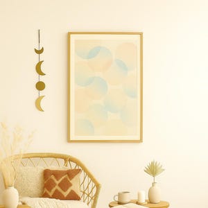 Pastel Circle Abstract Wall Art Printable – Minimalist Geometric Poster, Soft Neutral Gradient Decor, Digital Download