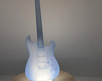 Gitarr dekorativ lampa - musiker present - upplyst instrument - handgjord - lampe dekorativ - guitariste
