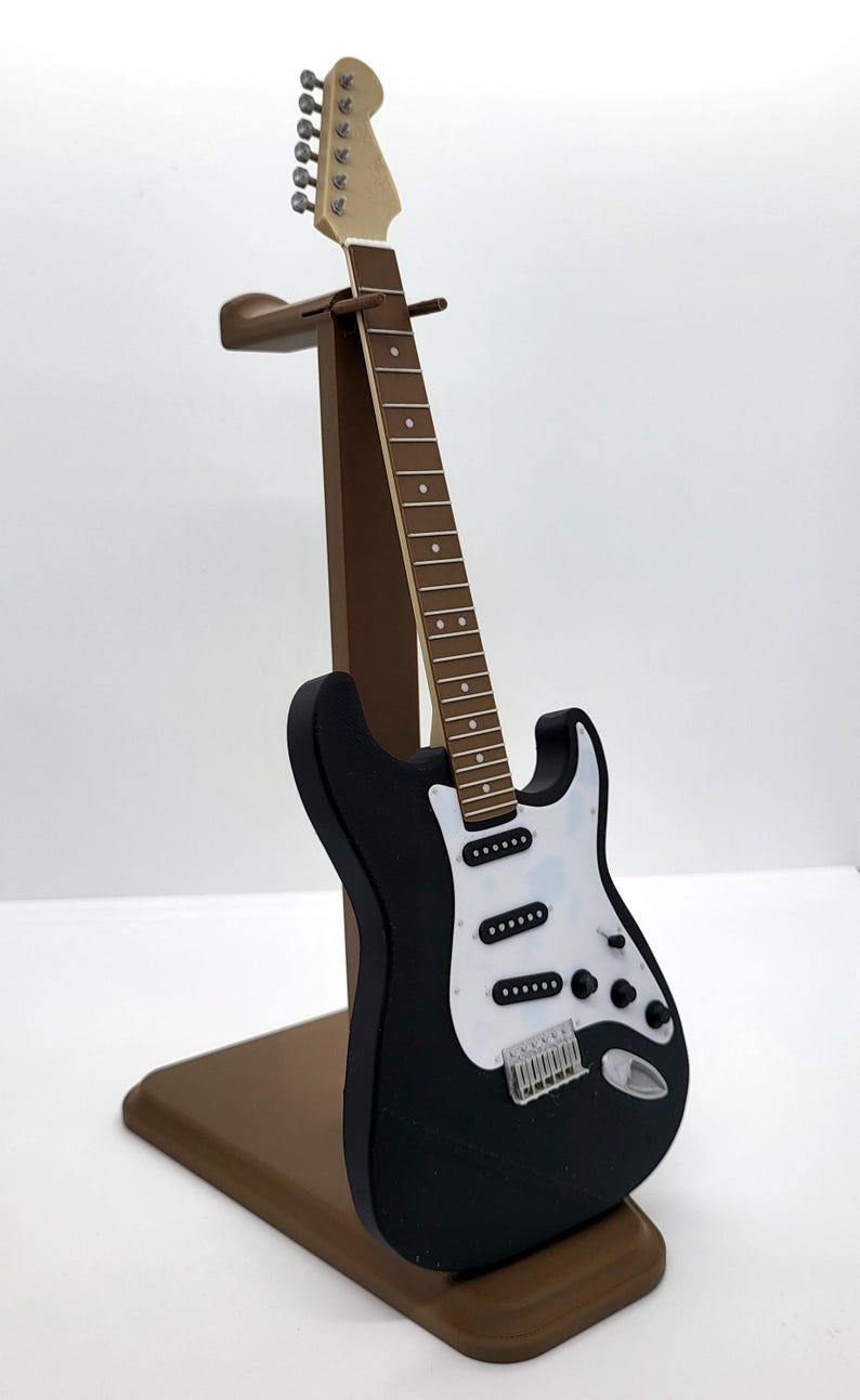Support Écouteurs Guitar Personnalisable - Fait Main (Québec) - Pour Musicien/Gamer Base en bois