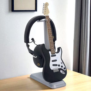 Support Écouteurs Guitar Personnalisable - Fait Main (Québec) - Pour Musicien/Gamer Base en plastique
