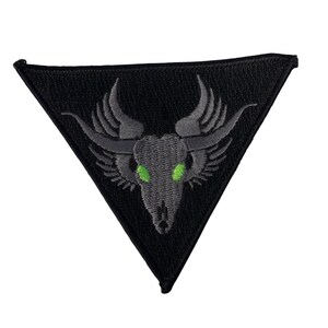 Unbranded Skull Wing Patch Unisex 4in Black Excellent Embroidered Triangle Goth
