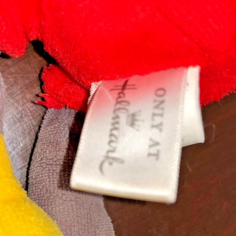 Hallmark Mickey Mouse-Inspired Plush Toy 16" Gray Red Yellow Vintage Style Doll image 3