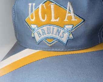 Vintage UCLA Bruins Snapback Hat Blue Yellow Side Liner Cap 90s OSFA