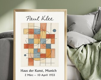Affiche de l'exposition Paul Klee - Impression géométrique abstraite Bauhaus (téléchargement numérique)