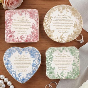 Bandeja para joyas de la madre de la novia, regalo de boda personalizado para mamá, para mi mamá en el día de mi boda, bandeja para anillos personalizada, regalo de agradecimiento nupcial