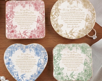Bandeja para joyas de la madre de la novia, regalo de boda personalizado para mamá, para mi mamá en el día de mi boda, bandeja para anillos personalizada, regalo de agradecimiento nupcial