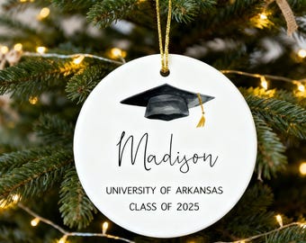 Personalized Graduation Ornament, College, University, High School, Custom, Graduation Gift, Graduation Keepsake, Masters Degree, 2025