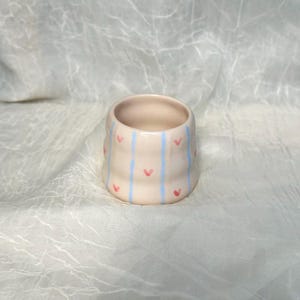 Little Heart Mug, Curvy Mug, Line Mug, Handmade Ceramic Mug, Handpainted Mug, Handcrafted Mug, Pottery Mug, Gift To Her, Coffee Mug