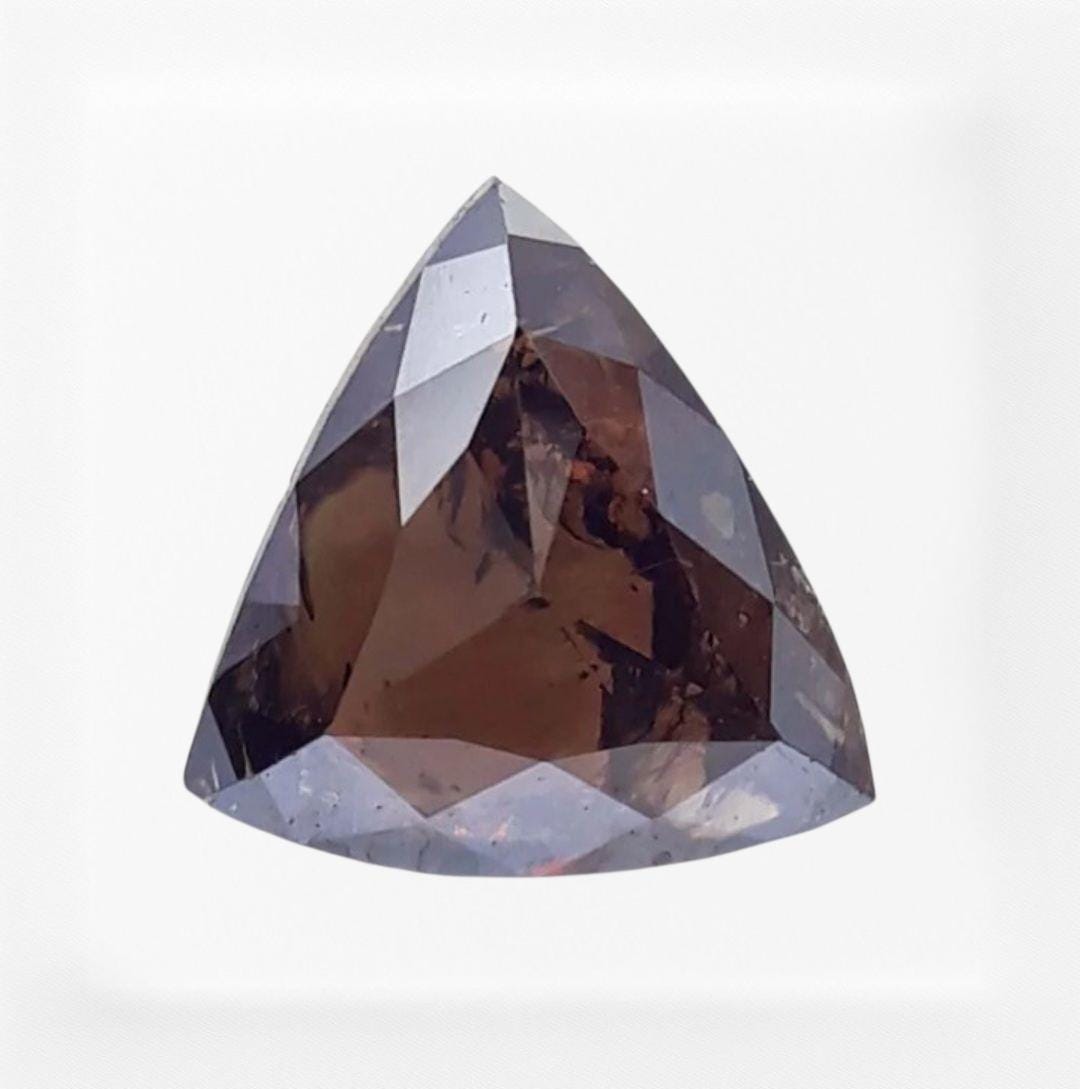 Triangle Diamonde Rounded 0.30 Ct Triangle Shape Diamond Full Cut Brown Diamond: Natural Loose ...