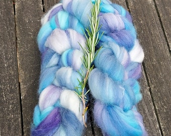 Hand dyed spinning fibre, Bluefaced Leicester, BFL combed tops, british breed dyed spinning fibre