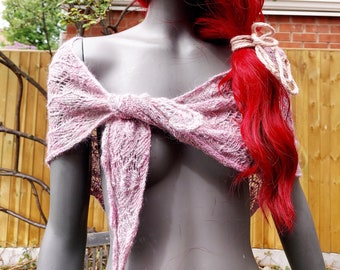 Handknit shawl, luxury shawl, asymmetric shawl, handspun shawl, prom accessories, wedding accessories