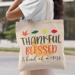 Tote Bag, Fall Aesthetic Bag,  Autumn Thanksgiving Gift, Cozy Fall Tot,  Cute Seasonal Reusable Bag, Gift for her, Gift for him