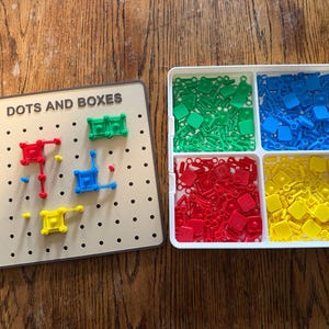 Dots And Boxes 3D – Built in Storage Box – Classic Strategic Board Game for 2-4 Players