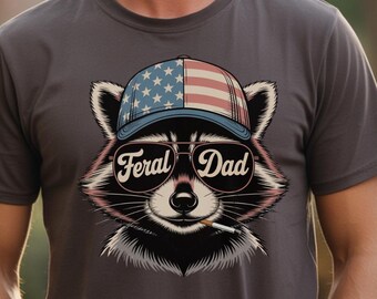 Mapache salvaje PNG: Bandera estadounidense vintage, descarga digital divertida