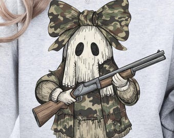 Cazador de fantasmas camuflado PNG, clipart de Halloween espeluznante (descarga digital)