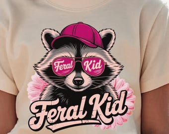 Mapache salvaje PNG: Sombrero rosa y gafas de sol (Descarga digital)