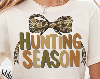 Temporada de caza PNG: Arco de camuflaje, diseño rústico otoñal (descarga digital)