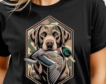 Perro de caza camuflado PNG: Labrador retriever, imágenes prediseñadas de aves acuáticas (descarga digital)