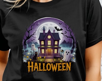 Spooky Haunted House PNG: Halloween Digital Download
