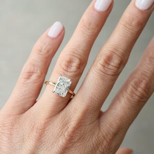 Radiant Solitaire Certified Lab Grown Diamond Ring, Radiant Solitaire Engagement Ring, Promise Ring for Her, Anniversary Ring, Handmade Ring