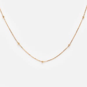 Satellite Necklace for Women, Beaded Chain Choker Necklace, Satellite Choker Dainty Beaded Necklace, Layering Beaded Chain Delicate for Her