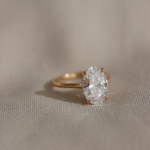 Oval Cut Moissanite Engagement Ring, Hidden Halo 14k Solid Gold Promise Ring, Anniversary Gift Ring, Moissanite Ring for Women, Bridal Ring