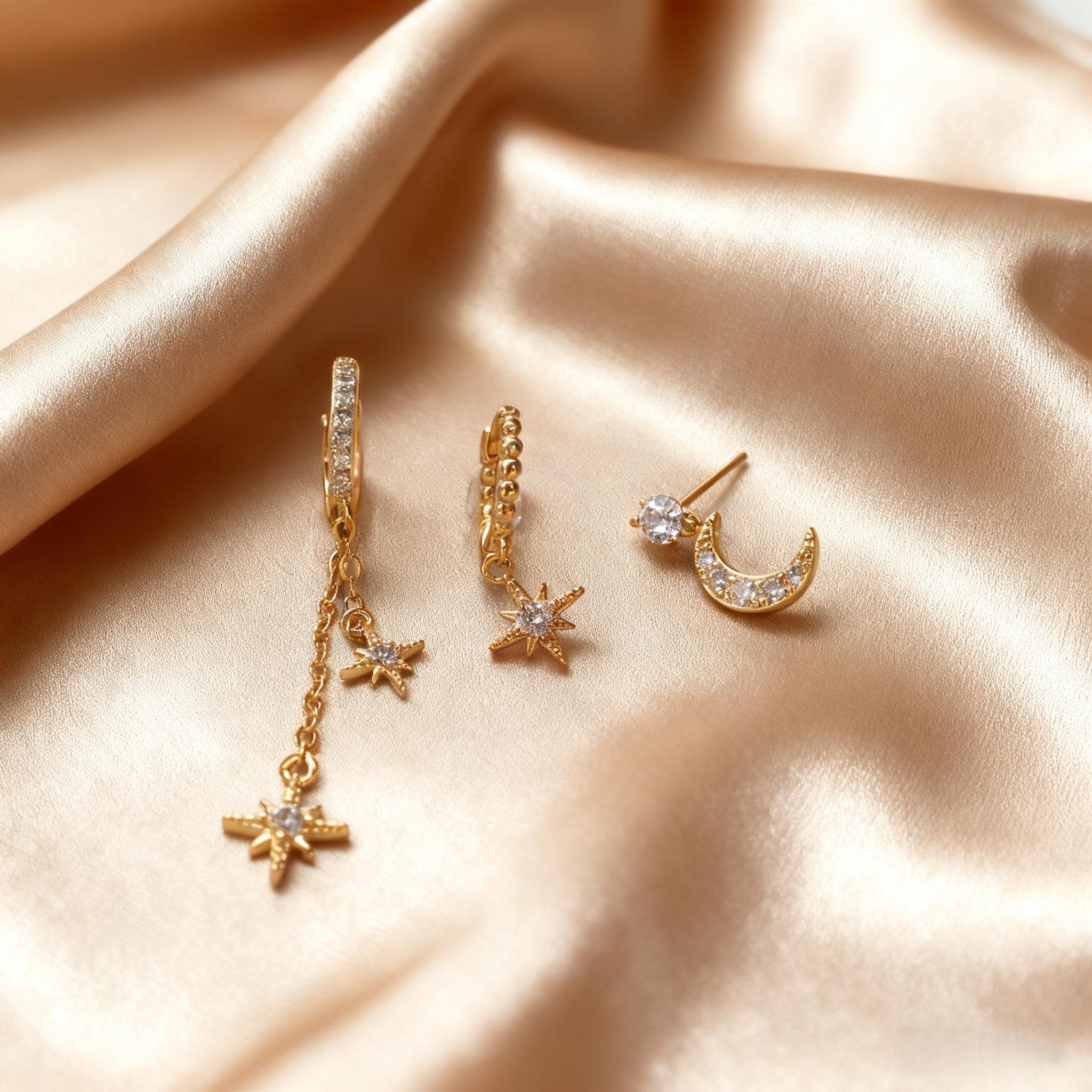 Triple lobe earrings sets - Etsy 日本