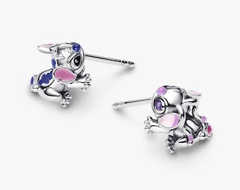 Orecchini a perno Pandora con Stitch e angelo in argento sterling S925