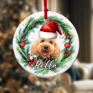 Personalized Memorial Pet Ornament, Custom Dog Ornament, Dog Loss Keepsake, Dog Photo Memory Christmas Ornament