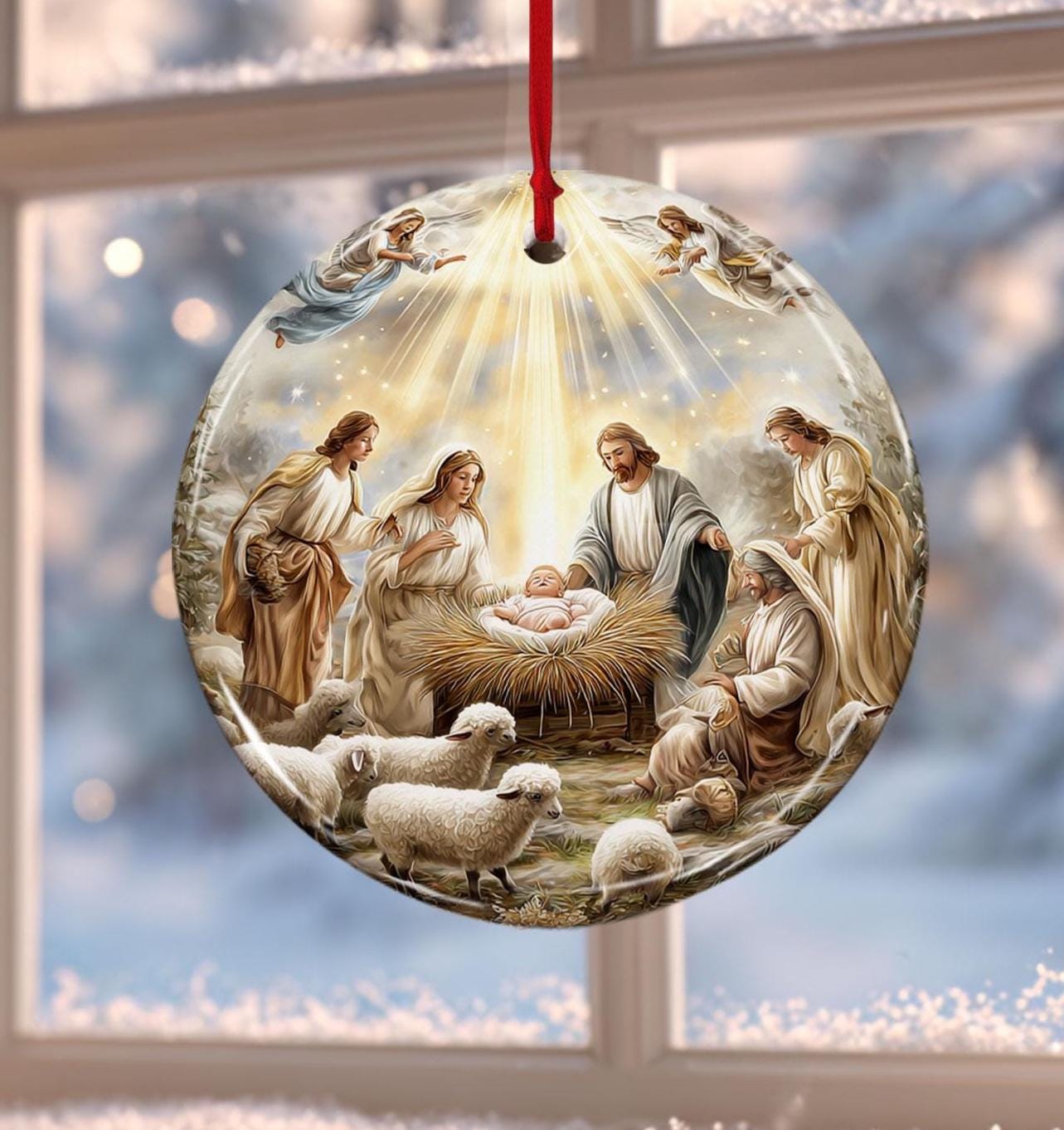 Baby Jesus in a Manger Ornament - Etsy New Zealand
