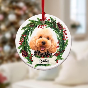 Personalized Memorial Pet Ornament, Dog Photo Memory Christmas Ornament, Custom Dog Ornament, Dog Loss Keepsake