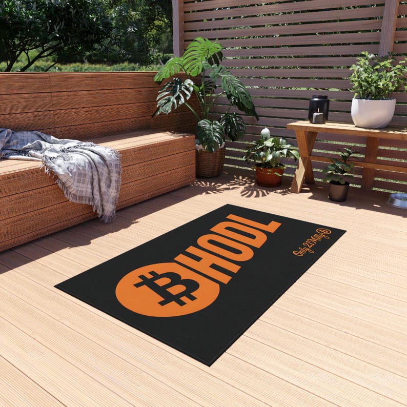 Bitcoin HODL Outdoor Rug | Crypto Logo Doormat - Etsy