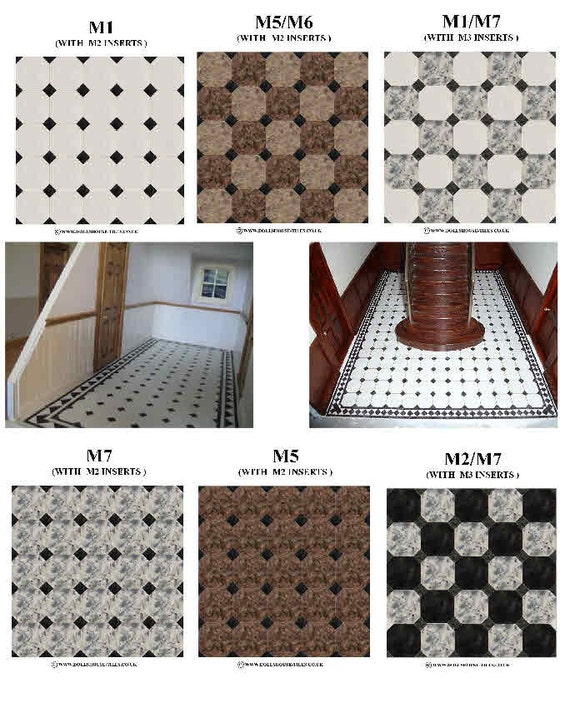 MINIATURE TILES.KINGSLEY DOLLHOUSE MINIATURES,DOLLHOUSE FLOORING A BORDER