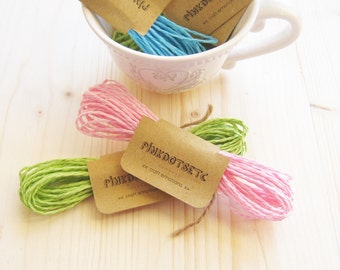 Colored Paper Twist Rope Pink, Paper Cord Light Pink 5 mt, Gift Wrapping, Crafts Projects, Rustic Wrapping, Decoration 5,5 yard (5 mt)