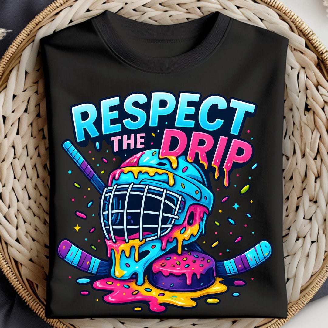 Respect the Drip Hockey PNG, Colorful Ice Cream Helmet PNG, Dripping ...